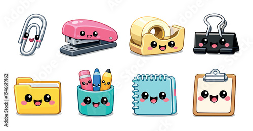 Assorted school supplies icons arranged on dark gradient background