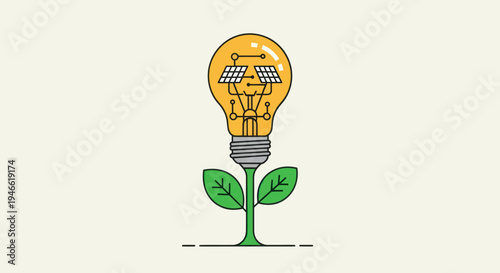 Light Bulb Growing Like a Plant.