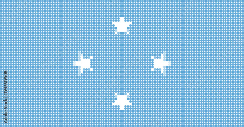 Flag of Micronesia pixel art of dots