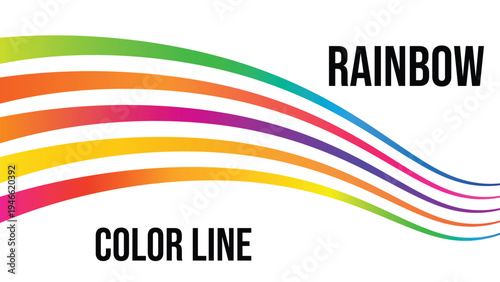 Rainbow Color Lines Wave Background