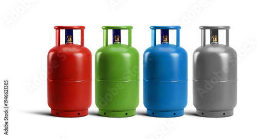 RBG Gas cylinders Isolated with white background