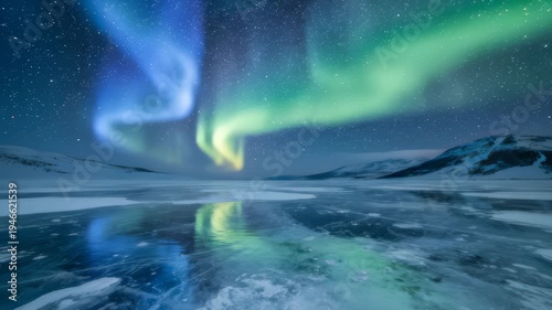 Wallpaper Mural Vibrant Aurora Borealis Dancing Over Frozen Arctic Landscape Torontodigital.ca