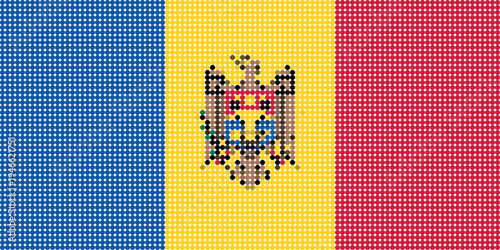 Flag of Moldova pixel art of dots