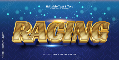 Racing Editable text effect in memphis trend style