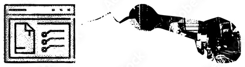 Retro styled hand gripping old mobile phone, pixelated, nostalgic tech, analog digital blend, smartphone interface, halftone graphic, vector illustration.