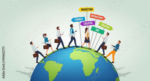 Business People Around The Globe.