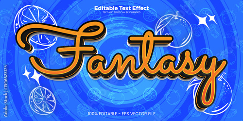 Fantasy Editable text effect in memphis trend style