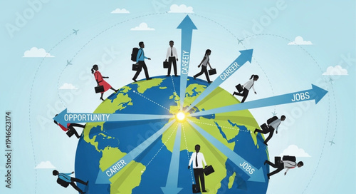 Business People Around The Globe.