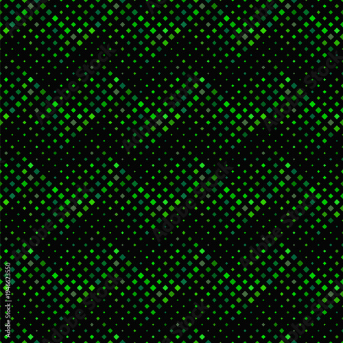 Seamless abstract dark green square pattern background