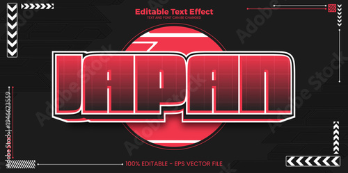 Japan Editable text effect in memphis trend style