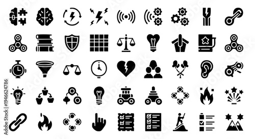 Solid Filled Icons Neurodiversity Inclusive Minds Grid