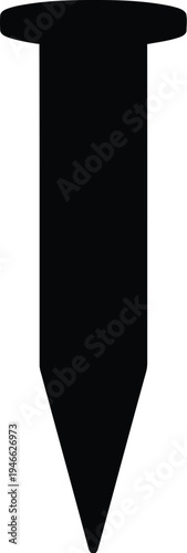 A black and white image of a nail