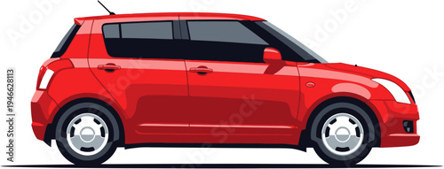 Cute cartoon car vector illustration. Simple and colorful vehicle design suitable for transportation themes, kids illustration, automotive content, icons, mascots, stickers, and educational materials.