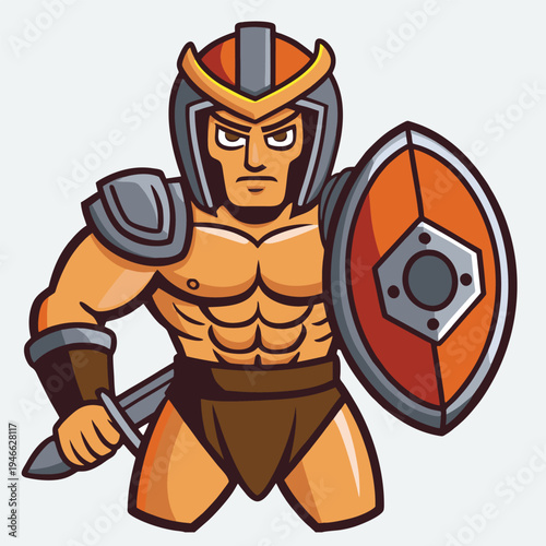 logo design vector mascot illustration gladiator warrior