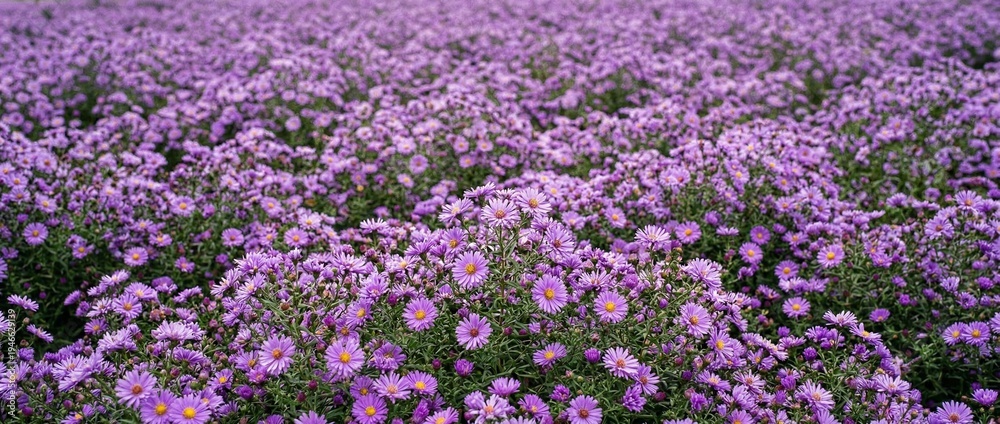Obraz premium Purple Aster Flowers Filling the Entire Frame