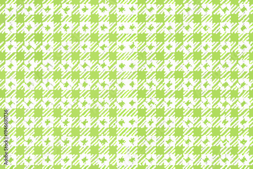 Light green and white gingham pattern fills the entire frame