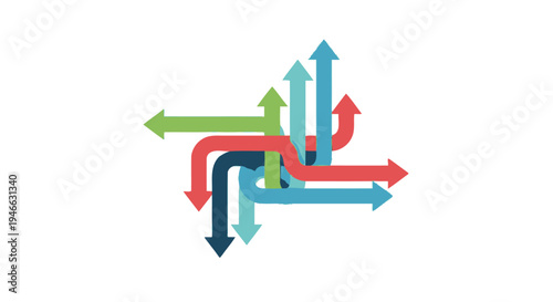 Colorful Arrows Pointing Different Directions.