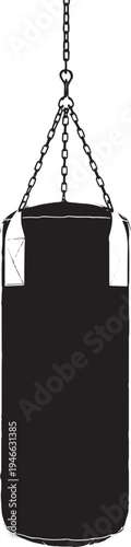 Punching bag hanging from chains boxing sports fitness