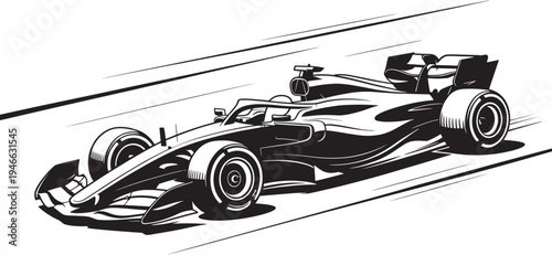 Racing car on the track speed sports