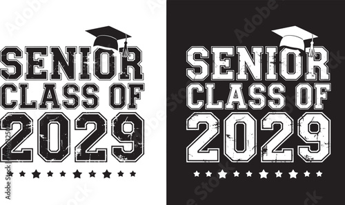 Senior of 2029 graduation t shirt typography