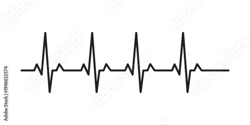 An electrocardiogram reading on a white background
