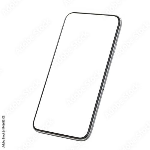 A sleek smartphone outline illustration isolated on transparent background