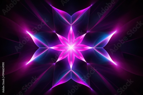 Purple and pink octagram futuristic neon light backgrounds abstract.