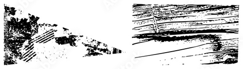 Rough textured surfaces with diagonal streaks and splattered ink, artistic grunge, distressed vector elements, graphic design backgrounds.