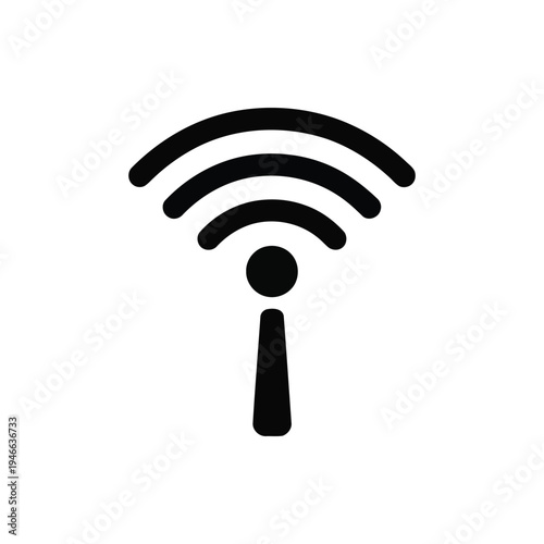 Wireless wifi signal icon for internet connectivity and network hotspot access