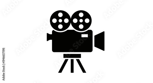 Film Camera Icon on White Background.