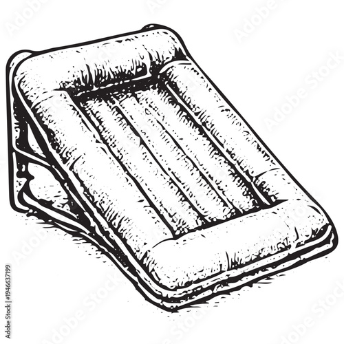 Inflatable Air Mattress Illustration Emergency Rescue Flotation Sleeping Pad Equipment