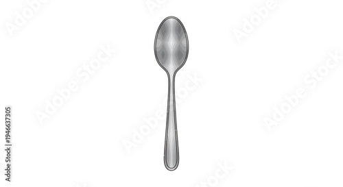 Silver Teaspoon Isolated on White Background.