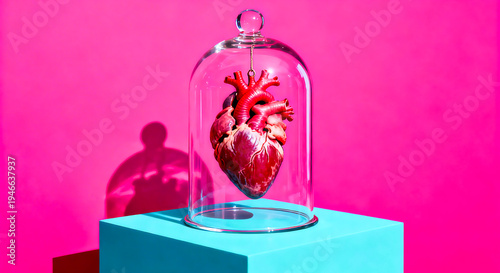 Anatomical Heart Glass Dome Display