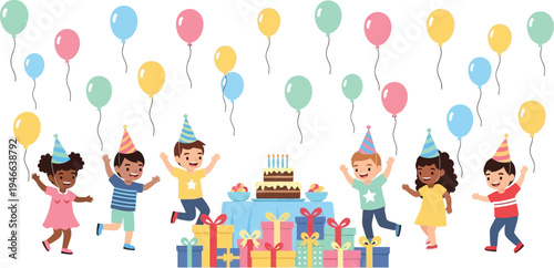 Kids birthday party vector