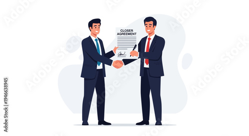 Businessmen shaking hands signing agreement, successful deal, partnership, teamwork