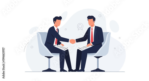 Businessmen shaking hands, agreement, partnership, success, modern office, teamwork