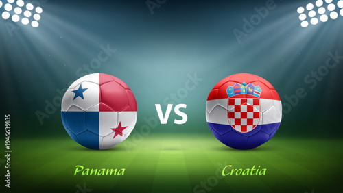 Panama vs Croatia soccer scoreboard broadcast template