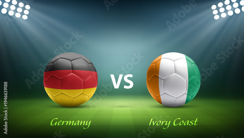 Germany vs Ivory Coast soccer scoreboard broadcast template