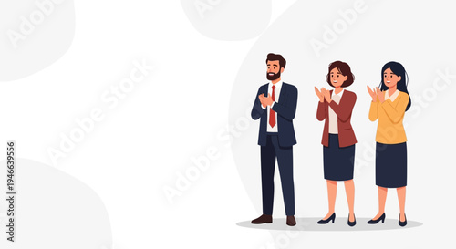 Team Applauding Success: Business People Celebrating Achievement Together