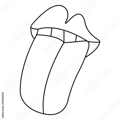 Funny Mouth with Tongue Out Hand Drawn Doodle Vector