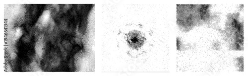 Vector halftone textures with dot gradients, abstract graphic design, digital art, aesthetic, isolated shapes, stylized noise, visual rhythm.