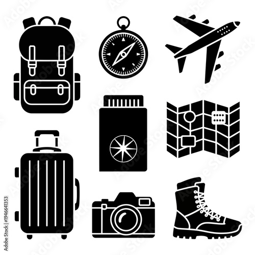 Travel and adventure icons