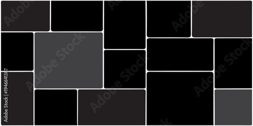 Modern Abstract Geometric Pattern Background with Dark Gray and Black Rectangular Tiles. Creative vector Template Collage. Frames for photo