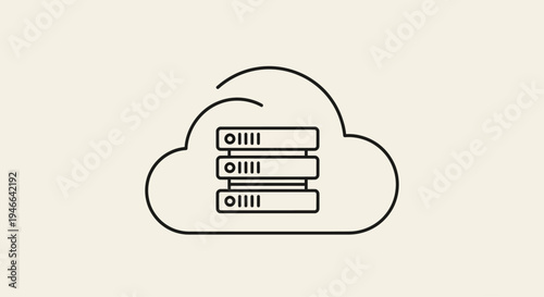 Cloud Computing Server Storage Flat Vector Illustration Data Technology Concept