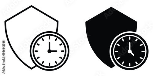 Long term protection icon illustrations, vector icon pack for UI UX, personal and financial safety symbols