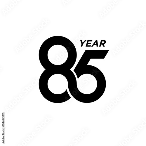 Eighty-Five Year Anniversary Celebration Logo Design Icon
