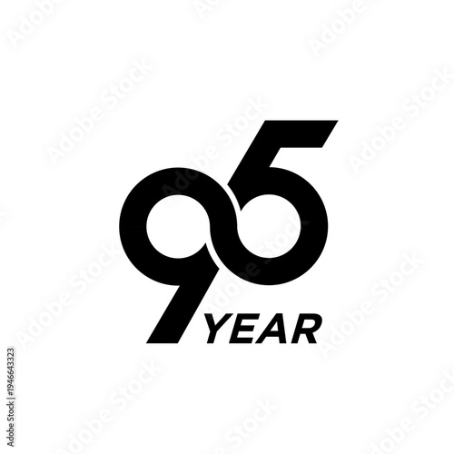 95 Year Anniversary Celebration Logo Design Icon