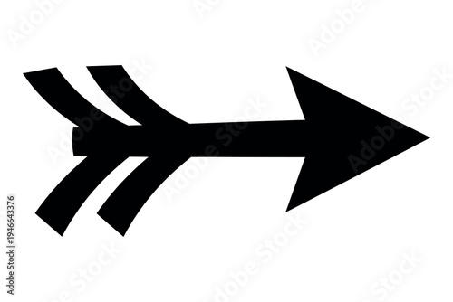 Pisces zodiac symbol with arrow pointing right