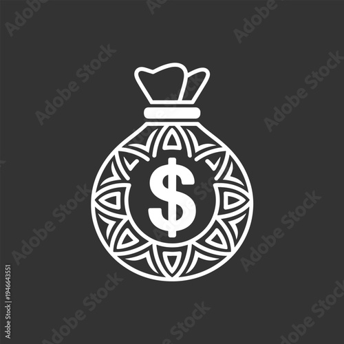 Business Finance Money Bag Icon Outline Vector Illustration