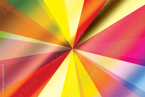 Pop art radial colorful comics book magazine cover. Striped orange digital background. Cartoon funny retro pattern strip mock up. Vector halftone illustration. Sunburst, starburst shape.